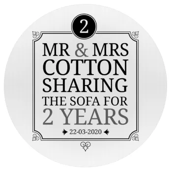 Mr & Mrs Sharing the sofa, Mousepad Στρογγυλό 20cm