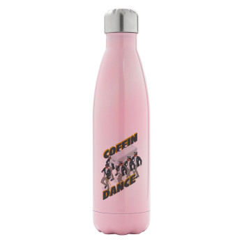 Coffin Dance!, Metal mug thermos Pink Iridiscent (Stainless steel), double wall, 500ml
