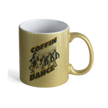 Coffin Dance!, Κούπα Χρυσή Glitter που γυαλίζει, κεραμική, 330ml