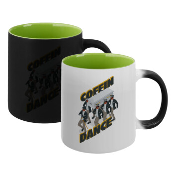 Coffin Dance!, Κούπα Μαγική εσωτερικό πράσινο, κεραμική 330ml που αλλάζει χρώμα με το ζεστό ρόφημα