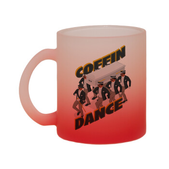 Coffin Dance!, Κούπα γυάλινη δίχρωμη με βάση το κόκκινο ματ, 330ml