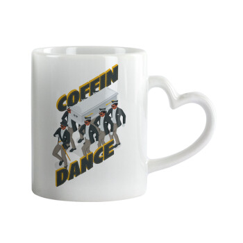 Coffin Dance!, Κούπα καρδιά χερούλι λευκή, κεραμική, 330ml