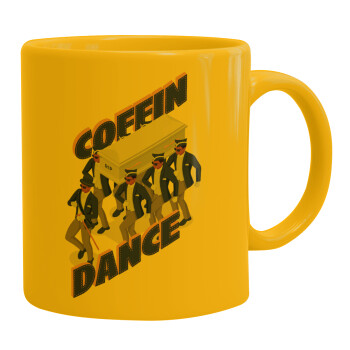 Coffin Dance!, Ceramic coffee mug yellow, 330ml