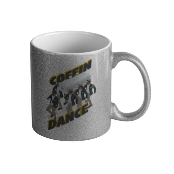 Coffin Dance!, Κούπα Ασημένια Glitter που γυαλίζει, κεραμική, 330ml