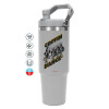 ΓΚΡΙ χρώματος Θερμός Ανοξείδωτο 890ml (30oz) με χερούλι
