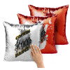 Μαξιλάρι καναπέ Μαγικό Κόκκινο με πούλιες 40x40cm περιέχεται το γέμισμα