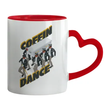 Coffin Dance!, Κούπα καρδιά χερούλι κόκκινη, κεραμική, 330ml