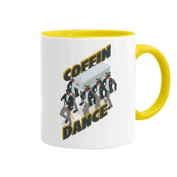 Coffin Dance!, Κούπα χρωματιστή κίτρινη, κεραμική, 330ml