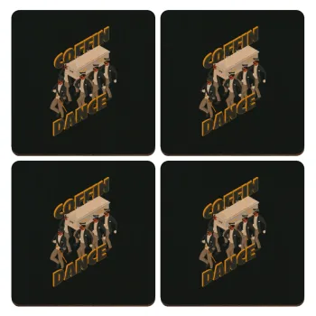 Coffin Dance!, ΣΕΤ x4 Σουβέρ ξύλινα τετράγωνα plywood (9cm)