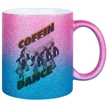 Coffin Dance!, Κούπα Χρυσή/Μπλε Glitter, κεραμική, 330ml