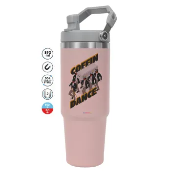 Coffin Dance!, ΡΟΖ χρώματος Θερμός Ανοξείδωτο 890ml (30oz) με χερούλι