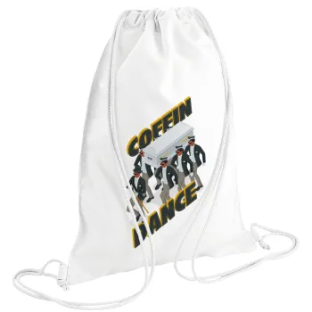 Coffin Dance!, Backpack pouch GYMBAG white (28x40cm)