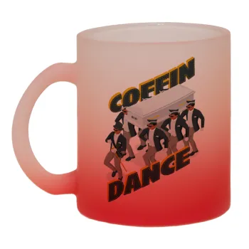 Coffin Dance!, Κούπα γυάλινη δίχρωμη με βάση το κόκκινο ματ, 330ml