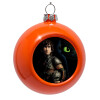 Orange Christmas tree ornament bauble 8cm