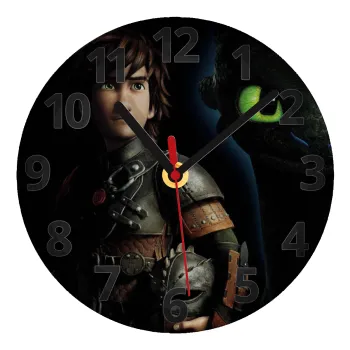 How to train your dragon Night Fury, Ρολόι τοίχου γυάλινο (20cm)