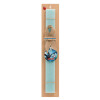 Easter Set, wooden keychain & aromatic flat Easter candle (30cm) (TURQUOISE)