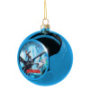 Blue Christmas tree ball ornament 8cm