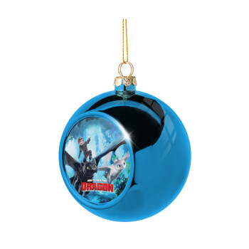 How to train your dragon, Blue Christmas tree ball ornament 8cm
