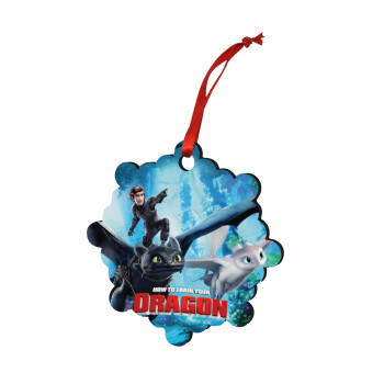 How to train your dragon, Christmas ornament snowflake wooden 7.5cm