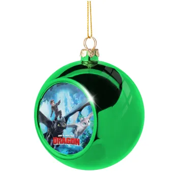 How to train your dragon, Green Christmas tree ornament ball 8cm