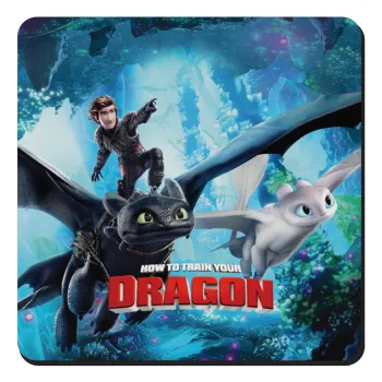 How to train your dragon, Τετράγωνο μαγνητάκι ξύλινο 9x9cm