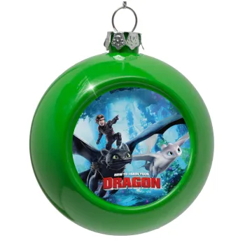 How to train your dragon, Στολίδι Χριστουγεννιάτικη μπάλα δένδρου Πράσινο 8cm