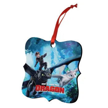 How to train your dragon, Christmas ornament polygon wooden 7.5cm