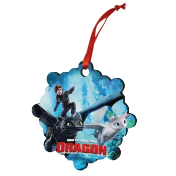How to train your dragon, Στολίδι Χριστουγεννιάτικο στολίδι snowflake ξύλινο 7.5cm