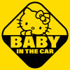 Baby in the car kitty