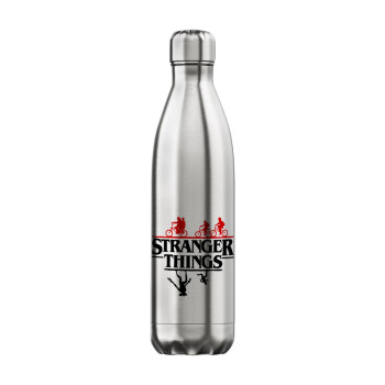 Stranger Things upside down, Inox (Stainless steel) hot metal mug, double wall, 750ml