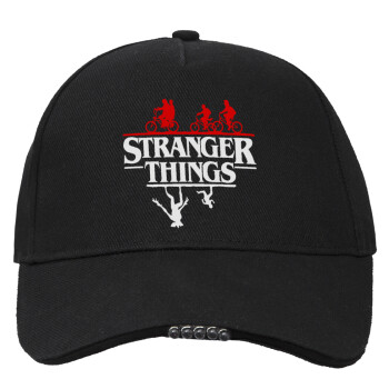 Stranger Things upside down, Work & Activity LED Light Cap – Perfect for Night & Low Light Conditions (100% COTTON, ADULT, UNISEX)