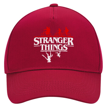 Stranger Things upside down, Καπέλο Ενηλίκων Ultimate ΚΟΚΚΙΝΟ, (100% ΒΑΜΒΑΚΕΡΟ DRILL, ΕΝΗΛΙΚΩΝ, UNISEX, ONE SIZE)