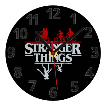 Stranger Things upside down, Ρολόι τοίχου γυάλινο (20cm)