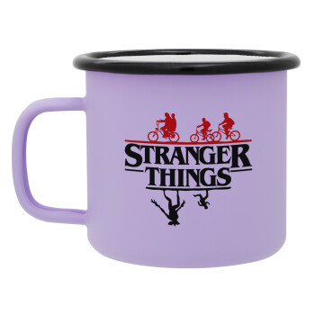 Stranger Things upside down, Κούπα Μεταλλική εμαγιέ ΜΑΤ Light Pastel Purple 360ml