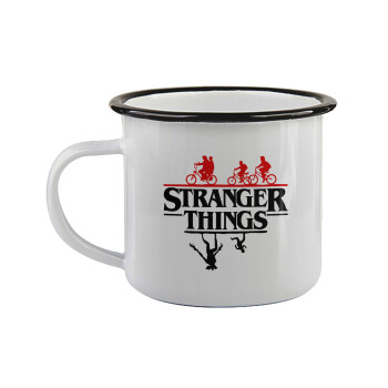 Stranger Things upside down, Κούπα εμαγιέ με μαύρο χείλος 360ml