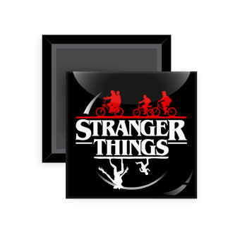 Stranger Things upside down, Μαγνητάκι ψυγείου τετράγωνο διάστασης 5x5cm