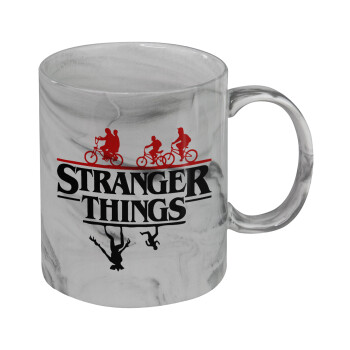 Stranger Things upside down, Κούπα κεραμική, marble style (μάρμαρο), 330ml