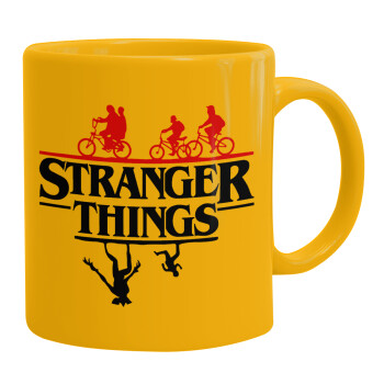 Stranger Things upside down, Κούπα, κεραμική κίτρινη, 330ml (1 τεμάχιο)