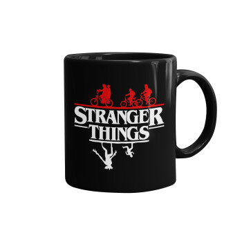 Stranger Things upside down, Mug black, ceramic, 330ml