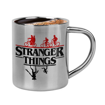 Stranger Things upside down, Double-wall metal cup for espresso (220ml)