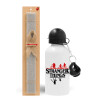 Easter Set, metallic aluminum water bottle (500ml) & aromatic flat Easter candle (30cm) (GRAY)