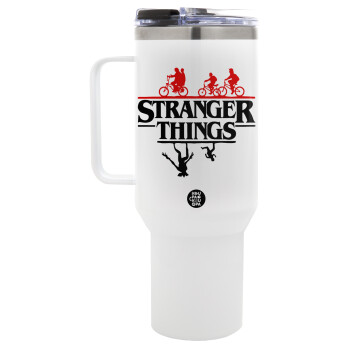 Stranger Things upside down, Mega Stainless steel Tumbler with lid, double wall 1,2L