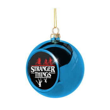 Stranger Things upside down, Χριστουγεννιάτικη μπάλα δένδρου Μπλε 8cm