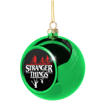 Stranger Things upside down, Χριστουγεννιάτικη μπάλα δένδρου Πράσινη 8cm