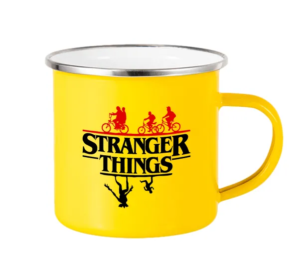 Stranger Things upside down — Yellow Enamel Metallic Cup 360ml