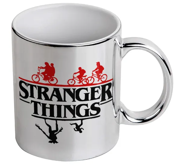 Stranger Things upside down — Κούπα κεραμική, ασημένια καθρέπτης, 330ml