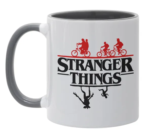Stranger Things upside down — Mug colored grey, ceramic, 330ml