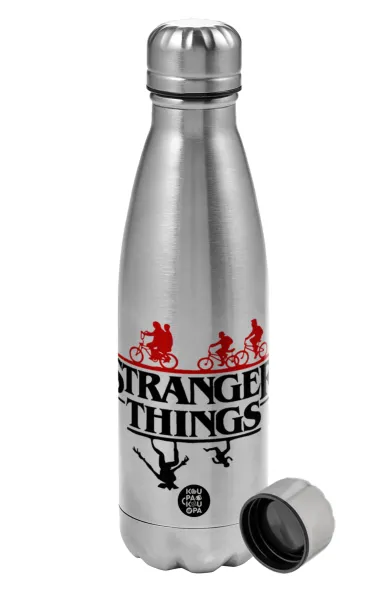 Stranger Things upside down — Metallic water bottle, stainless steel, 750ml