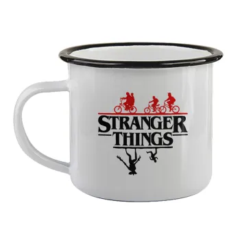 Stranger Things upside down, Κούπα εμαγιέ με μαύρο χείλος 360ml