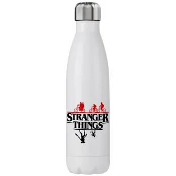 Stranger Things upside down, Μεταλλικό παγούρι θερμός (Stainless steel), διπλού τοιχώματος, 750ml